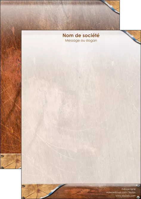 creer modele en ligne tete de lettre climatisation et chauffage bois wood nature MIFBE13074
