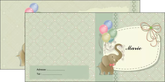 faire modele a imprimer depliant 2 volets  4 pages  elephant gris ballons MLGI13872