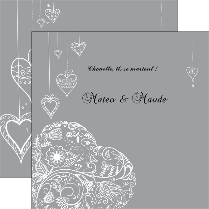 maquette en ligne a personnaliser flyers coeur mariage alliance MIDBE13914