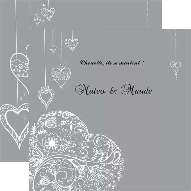 maquette en ligne a personnaliser flyers coeur mariage alliance MLGI13914