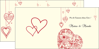 exemple depliant 2 volets  4 pages  coeur roses mariage MLIGCH14008