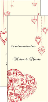 modele flyers coeur roses mariage MLIGLU14012