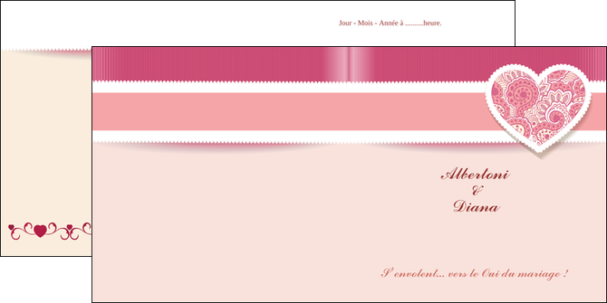 exemple depliant 2 volets  4 pages  mariage carte mariage carte  de mariage MLGI14054