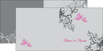 personnaliser modele de depliant 2 volets  4 pages  part de mariage floral gris carte de mariage en fleur MIS14976