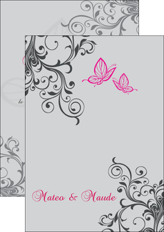 imprimerie flyers part de mariage floral gris carte de mariage en fleur MLIP14982