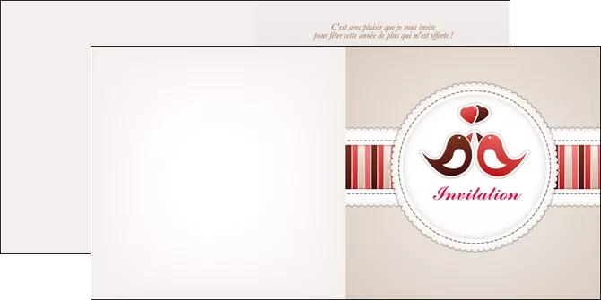 imprimerie depliant 2 volets  4 pages  carte d anniversaire carton d invitation d anniversaire faire part d invitation anniversaire MIFBE15068
