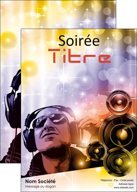 modele en ligne affiche discotheque et night club son musique casque MIFBE15984