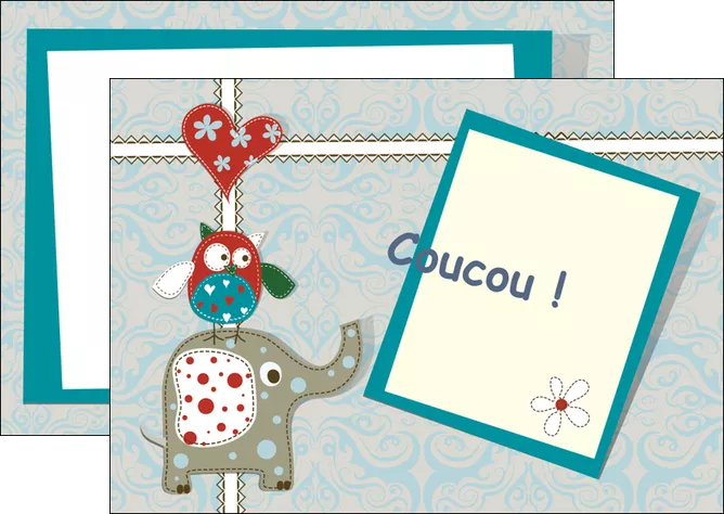 personnaliser maquette flyers chouette dessin elephant MID16052