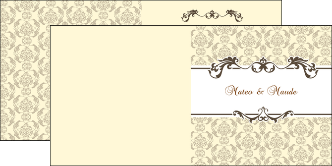 realiser depliant 2 volets  4 pages  part de mariage floral gris carte de mariage en fleur MLIGCH16568