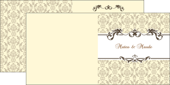 realiser depliant 2 volets  4 pages  part de mariage floral gris carte de mariage en fleur MIFBE16568