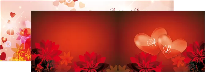 creer modele en ligne depliant 2 volets  4 pages  fiancailles fleur invitation MID17042