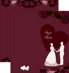 maquette en ligne a personnaliser depliant 2 volets  4 pages  demander la main demande en mariage epousailles MIFCH17194