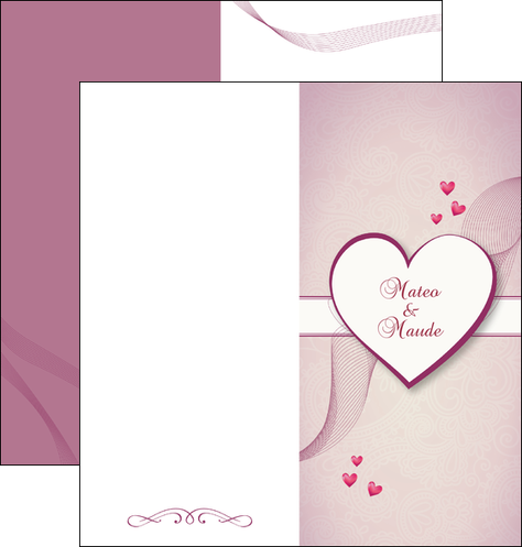creation graphique en ligne depliant 2 volets  4 pages  coeur mariage alliance MLGI17478