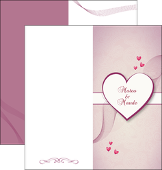 creation graphique en ligne depliant 2 volets  4 pages  coeur mariage alliance MLGI17478