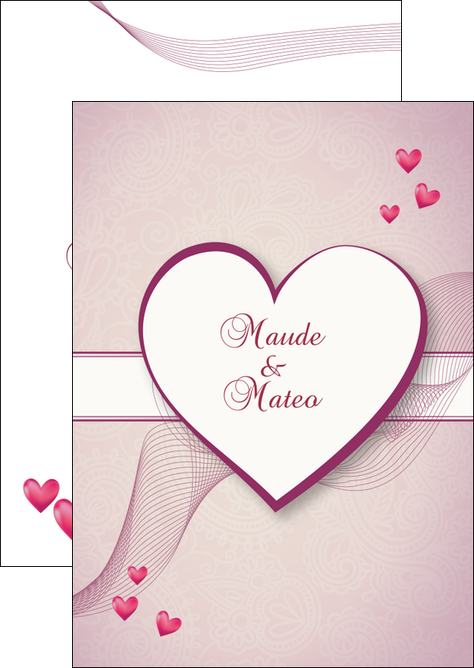 personnaliser modele de flyers coeur mariage alliance MLGI17480