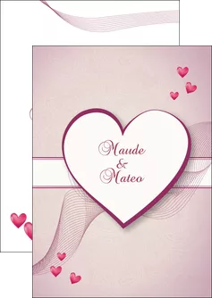 personnaliser modele de flyers coeur mariage alliance MLGI17480
