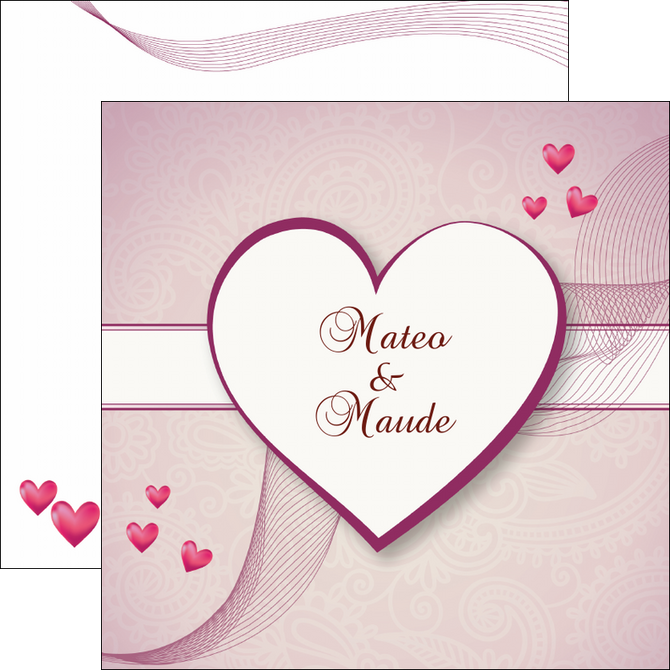 personnaliser modele de flyers coeur mariage alliance MLGI17482