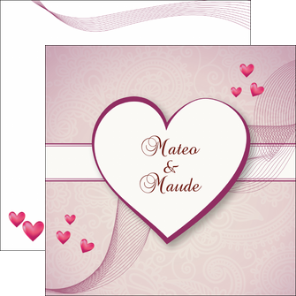personnaliser modele de flyers coeur mariage alliance MLGI17482