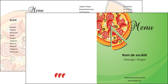creation graphique en ligne depliant 2 volets  4 pages  pizzeria et restaurant italien pizza portions de pizza plateau de pizza MLIP18292