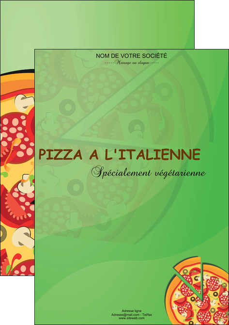 cree affiche pizzeria et restaurant italien pizza portions de pizza plateau de pizza MIFCH18298