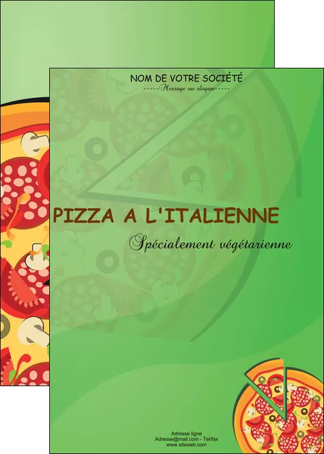 creer modele en ligne affiche pizzeria et restaurant italien pizza portions de pizza plateau de pizza MLGI18300