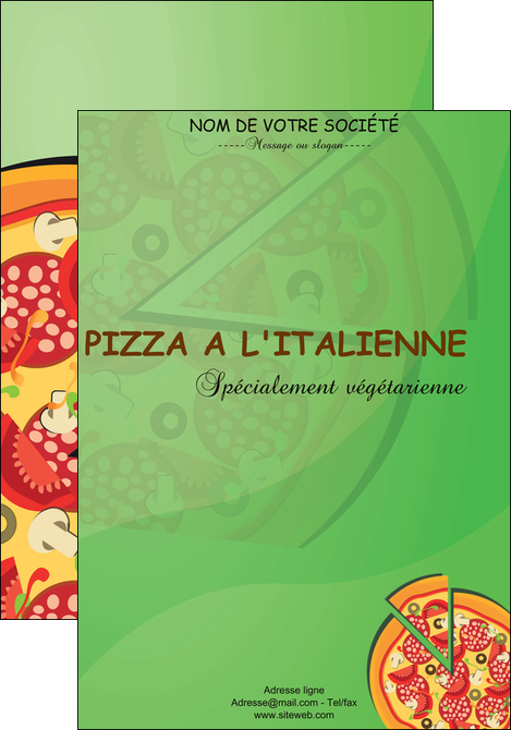 creation graphique en ligne affiche pizzeria et restaurant italien pizza portions de pizza plateau de pizza MID18302