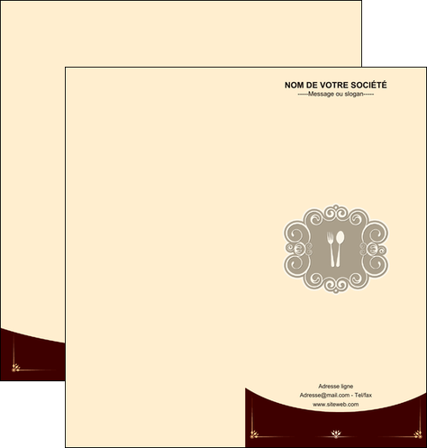 modele en ligne depliant 2 volets  4 pages  restaurant restaurant restauration carterestaurant MIDCH18324