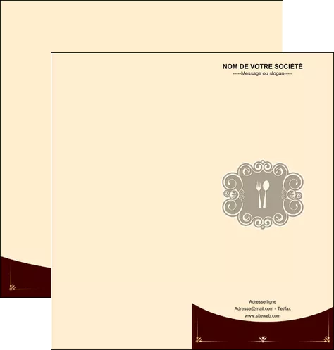 modele en ligne depliant 2 volets  4 pages  restaurant restaurant restauration carterestaurant MLGI18324