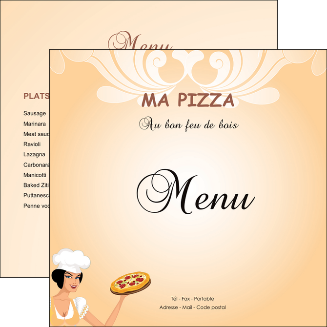 creer modele en ligne flyers pizzeria et restaurant italien pizza portions de pizza plateau de pizza MIFBE18390