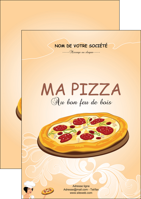 modele en ligne flyers pizzeria et restaurant italien pizza portions de pizza plateau de pizza MIF18396