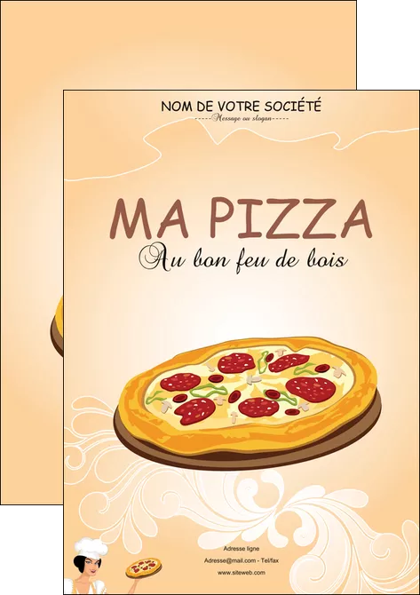 exemple affiche pizzeria et restaurant italien pizza portions de pizza plateau de pizza MLGI18398