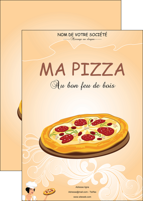 exemple affiche pizzeria et restaurant italien pizza portions de pizza plateau de pizza MIFLU18400