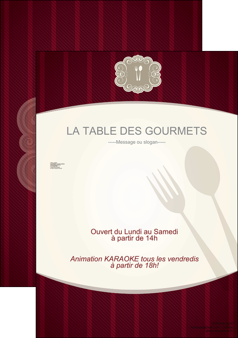 personnaliser modele de affiche restaurant restaurant restauration menu carte restaurant MIF18494