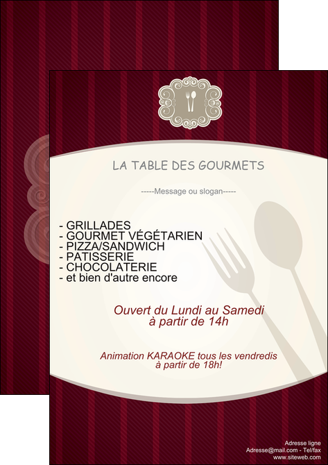 personnaliser modele de affiche restaurant restaurant restauration menu carte restaurant MID18504
