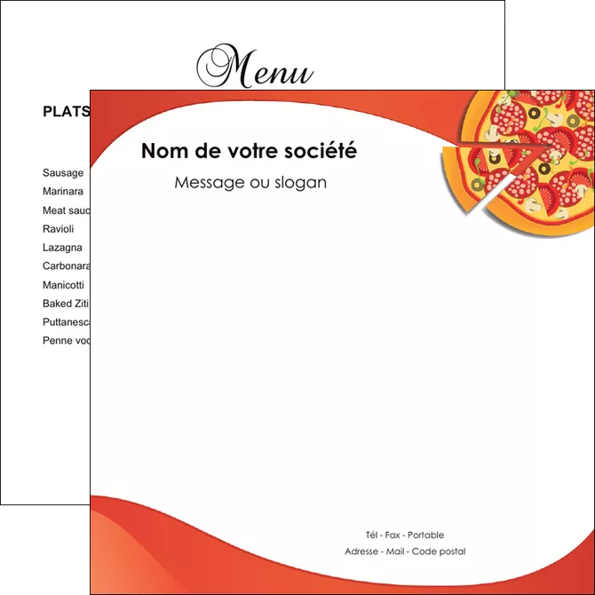 creer modele en ligne flyers pizzeria et restaurant italien pizza portions de pizza plateau de pizza MIFBE18536