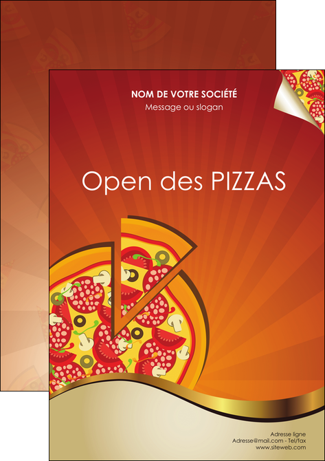 exemple flyers pizzeria et restaurant italien pizza portions de pizza plateau de pizza MFLUOO18554