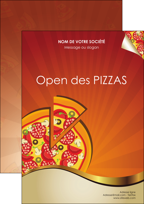 exemple flyers pizzeria et restaurant italien pizza portions de pizza plateau de pizza MLGI18554