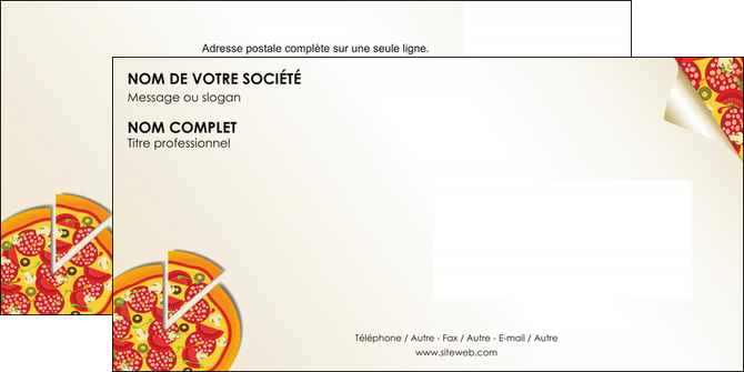 creation graphique en ligne enveloppe pizzeria et restaurant italien pizza portions de pizza plateau de pizza MIFLU18564