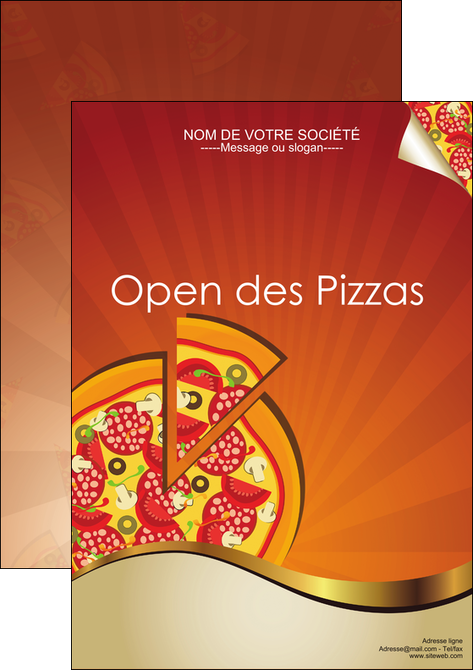 realiser affiche pizzeria et restaurant italien pizza portions de pizza plateau de pizza MLIGCH18568