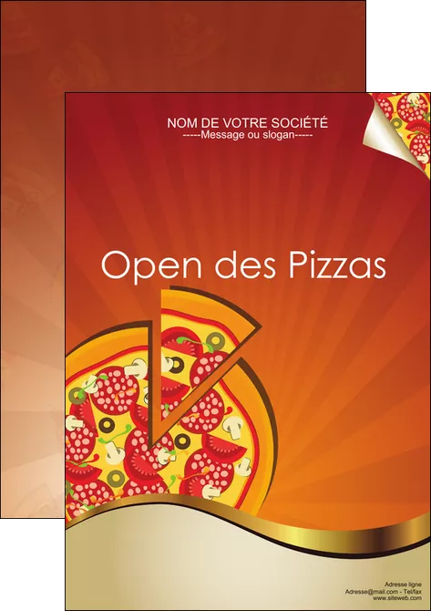 realiser affiche pizzeria et restaurant italien pizza portions de pizza plateau de pizza MIFBE18568