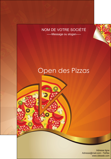 personnaliser maquette affiche pizzeria et restaurant italien pizza portions de pizza plateau de pizza MLIG18572
