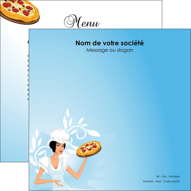 personnaliser maquette flyers pizzeria et restaurant italien pizza portions de pizza plateau de pizza MIFCH18598