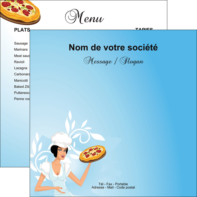 impression flyers pizzeria et restaurant italien pizza portions de pizza plateau de pizza MMIF18602