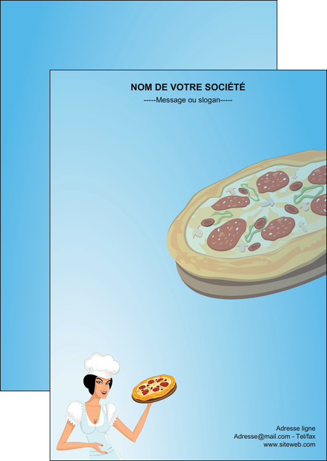 realiser flyers pizzeria et restaurant italien pizza portions de pizza plateau de pizza MIF18608