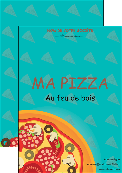 imprimer affiche sandwicherie et fast food pizza portions de pizza plateau de pizza MIFBE18624