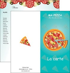 cree depliant 2 volets  4 pages  sandwicherie et fast food pizza portions de pizza plateau de pizza MIF18636