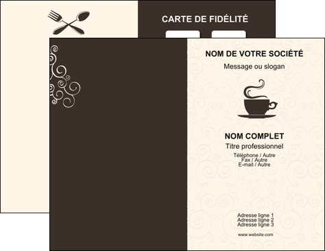 personnaliser maquette carte de visite bar et cafe et pub cafeteria salon de the buvette MLGI18734