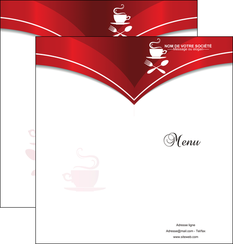 modele en ligne depliant 2 volets  4 pages  bar et cafe et pub cafe cafeteria tasse de cafe MLGI18794