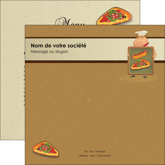 creation graphique en ligne flyers sandwicherie et fast food pizza portions de pizza plateau de pizza MID18892