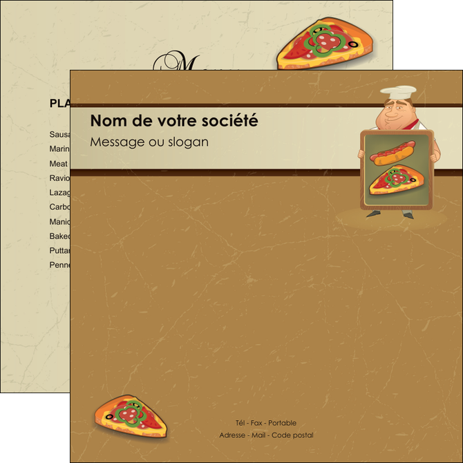 creation graphique en ligne flyers sandwicherie et fast food pizza portions de pizza plateau de pizza MLGI18896